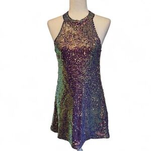 Sequin Halter Dress